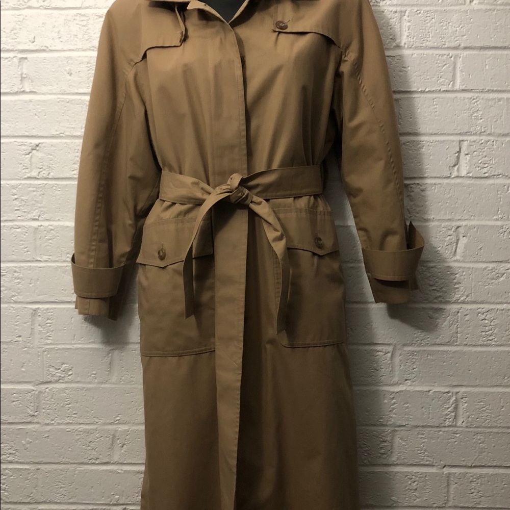 LONDON FOG COAT/JACKET TAN WITH HOOD 10 PETITE